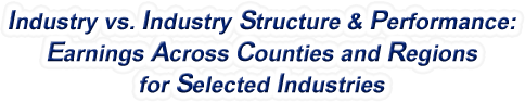 North Dakota - Industry vs. Industry Structure & Performance: Earnings Across Counties and Regions for Selected Industries